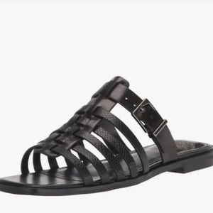 Vince Camuto Lemenda Black Leather Sandals Slides